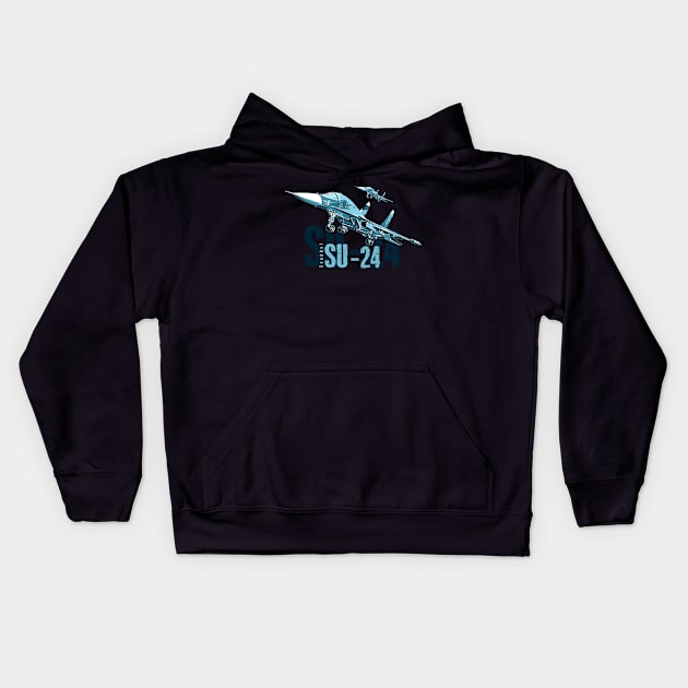 Soukhoî SU-24 Fighter Jet Kids Hoodie by aeroloversclothing